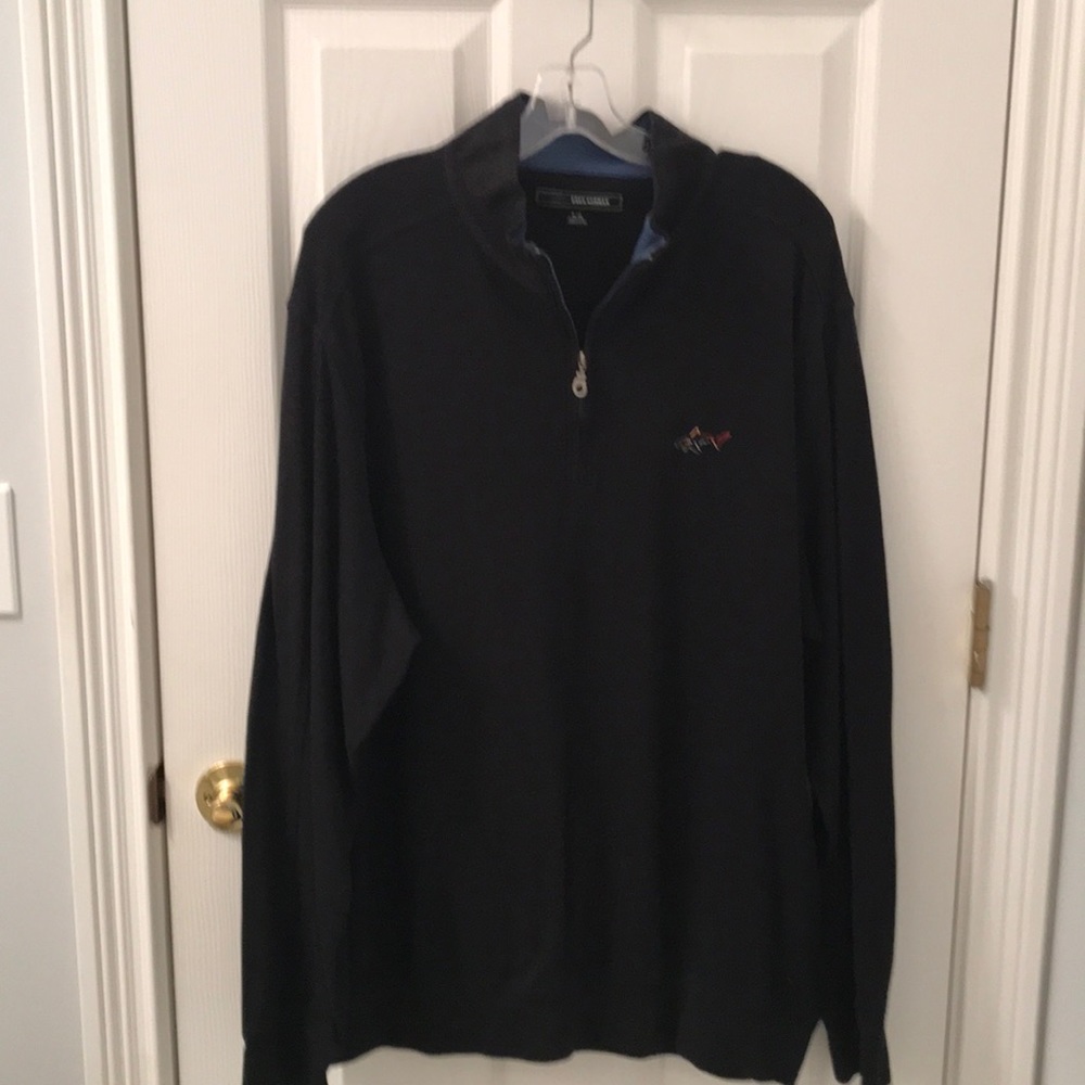 Greg Norman Black half zip knit pullover